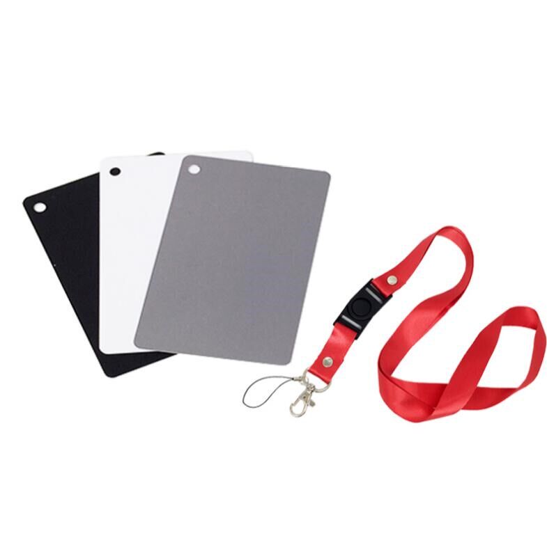 Portable 18-degree grey card white balance card small number calibration exposure grey plate photometric portable photographic black and white grey plate