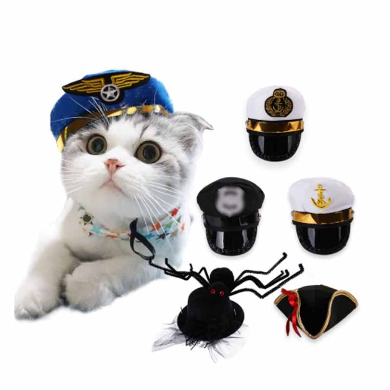 Pet Hats Pooch Pirates to blame for headgear Halloween funny pilot photoshoot Props Cat Headwear-Taobao