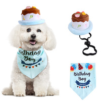 Pet Birthday Set Cake Hat Triangle Saliva Combination Funny Baseball Cap Pet Supplies