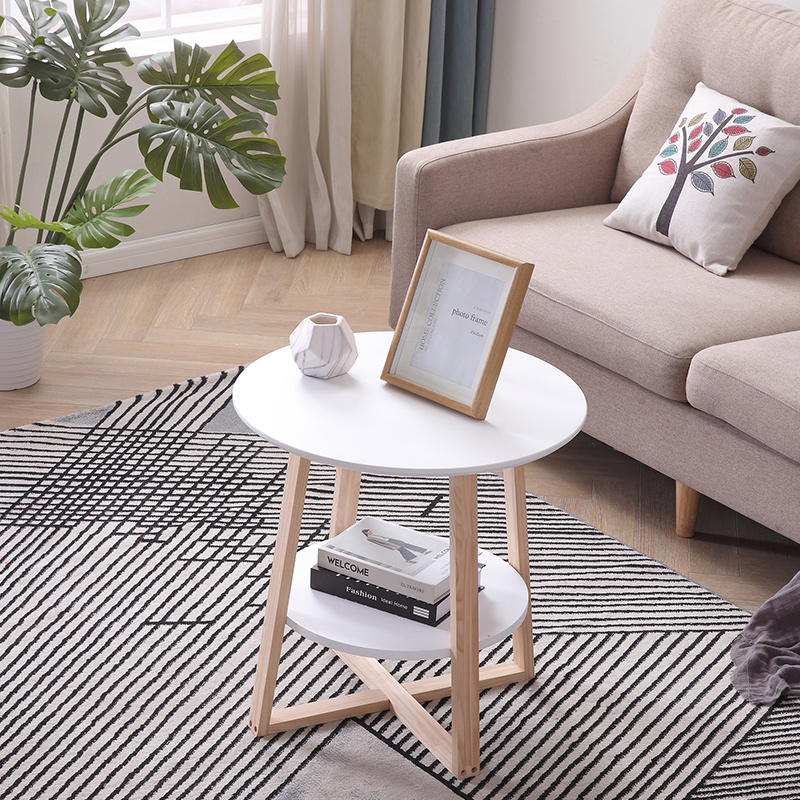 Nordic solid wood small coffee table simple small apartment simple modern living room balcony small round table creative corner several sides - Taobao