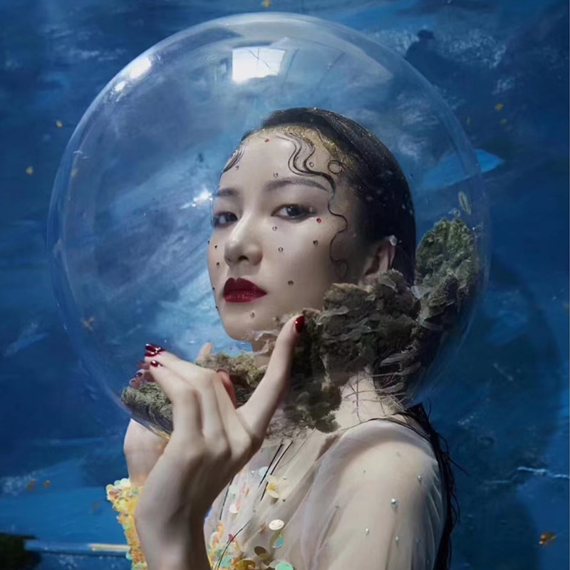 Acrylic ball plastic transparent hollow ball head cover space props bubble ball photo decoration shooting net red area