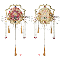 The Yanyuan Caifeng Dance Double-sided bicolor group fan bride wedding show and Chinese out of the senior diy material bag