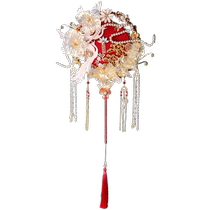 Yanyuan Flower Candle Silk Fan Brides Wedding Fan Hanfu Silk Ancient Style Handmade DIY Material Pack