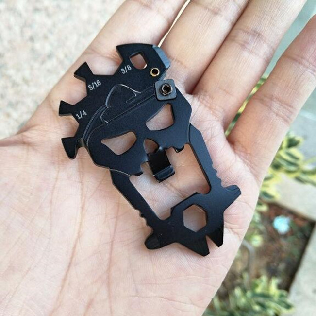 Black Officer Multifunction Tool Key Buckle Equipped Multipurpose Combo EDC Wanuses creative portable tool card