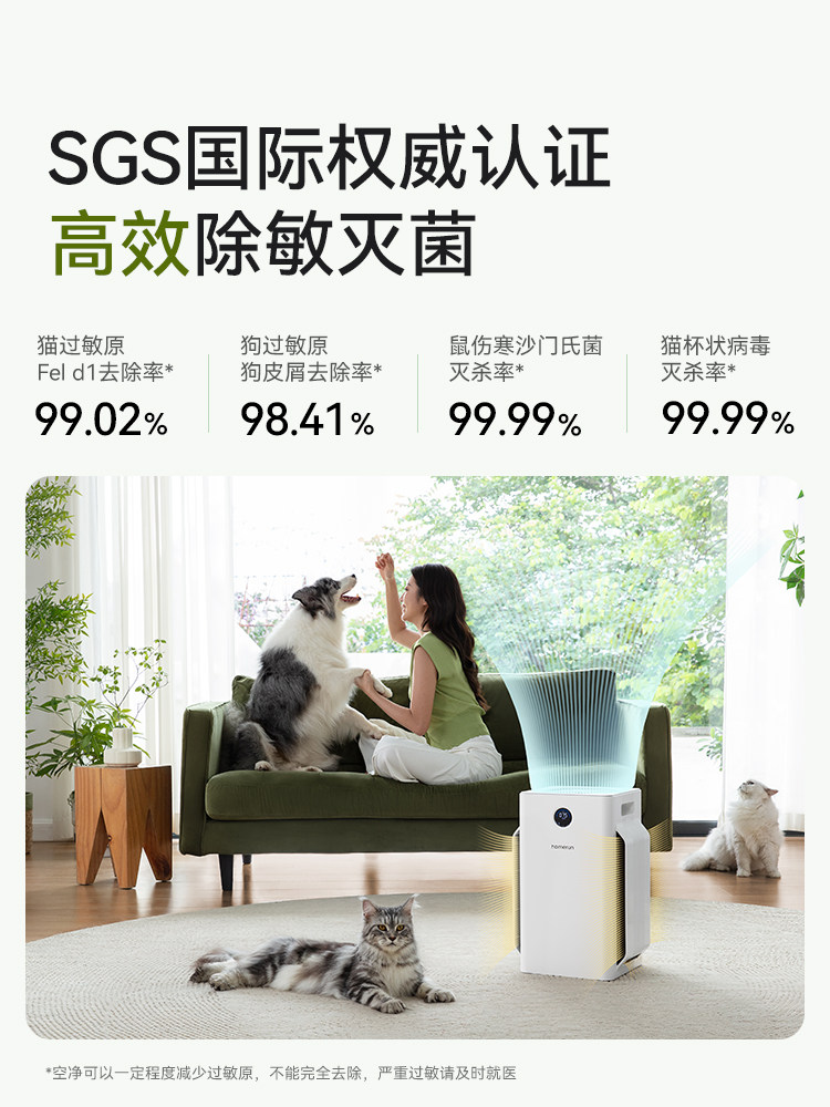 Hörmann Pet Air Purifier D1 Wifi Version Fully Automatic Removes Cat and Dog Hair, Removes Floating Hair, Filters and Deodorizes with Dual Air Ducts