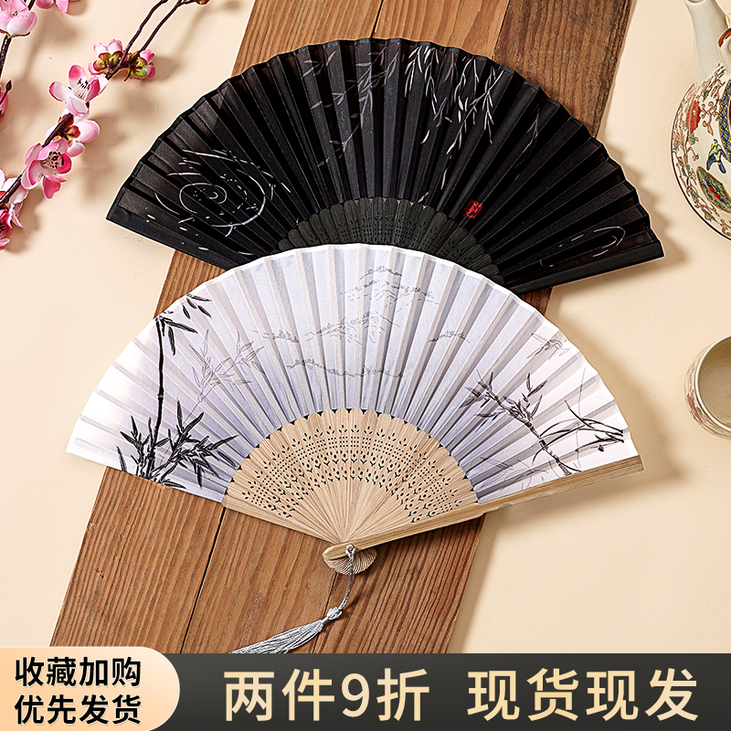 Ancient wind fan folding fan Chinese wind Han clothes female qipao dance and dancing children students Summer folding small fan-Taobao