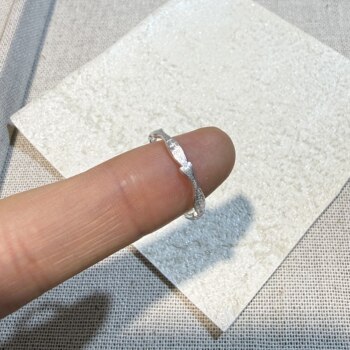 Pure silver 999 silver frosted fish simple versatile brushed ring small light luxury literary lucky fashion ring