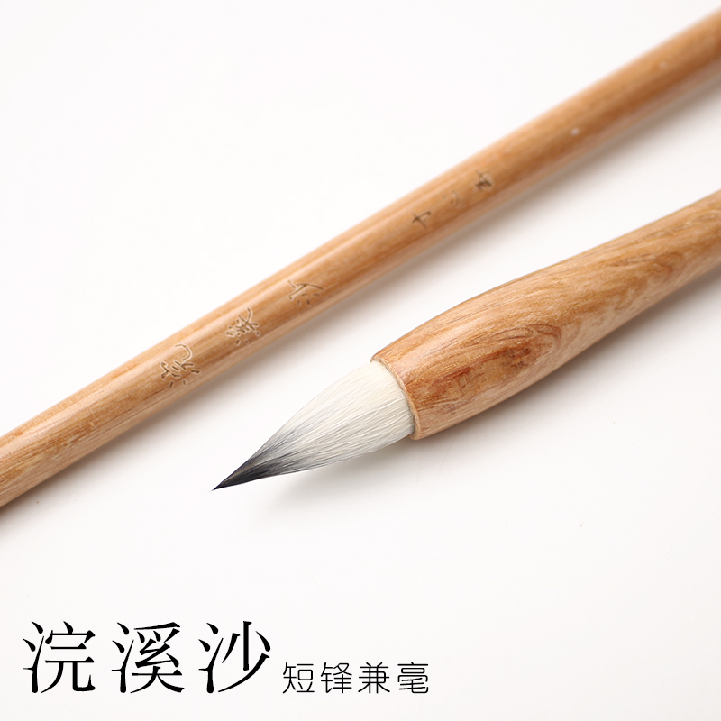 Watercolor series Huanxisha short front and brush dyeing rendering traditional Chinese painting special beginner regular script Cunxin Zhai pen brush writing room four treasures and brush sheep dyeing pen