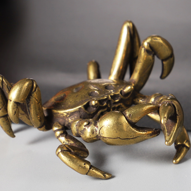 General windfall tea pet pure copper solid General crab furnishing articles, eight party to gain fortune windfall tea pet crafts