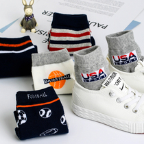 Autumn childrens socks autumn and winter pure cotton boys middle and large children 3-5-7-9-10-12-15-year-old boy spring and autumn socks