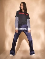 Discount spot New Zealand niche Maggie Marilyn dark blue silk micro-La trousers