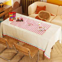 Cartoon tablecloth fabric Nordic waterproof and oil-proof disposable desk light luxury Net red rectangular pvc coffee table table mat