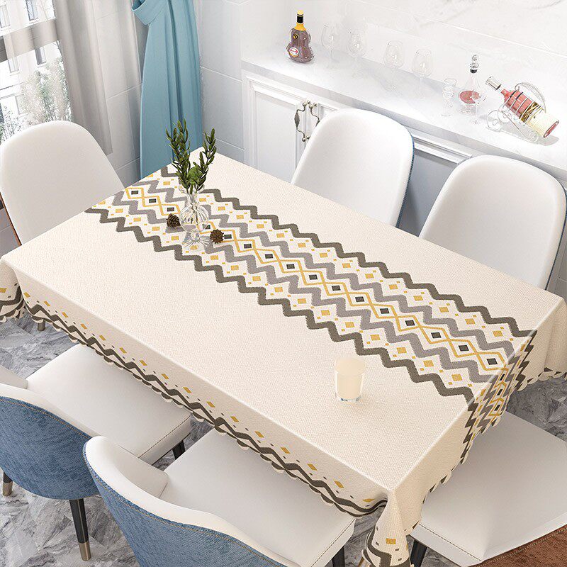 Tablecloth waterproof and oil-proof disposable Nordic pvc fabric dining table mat rectangular home desk ins students students
