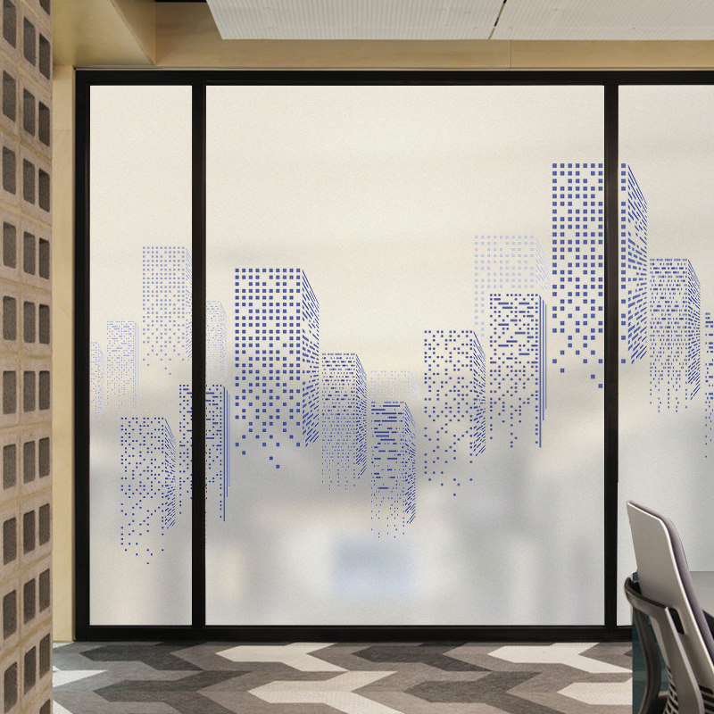 Metropolitan Past Companies Business Innovation frosted electrostatic decorative glass Cling Film Office Door Partition Glass Sticker