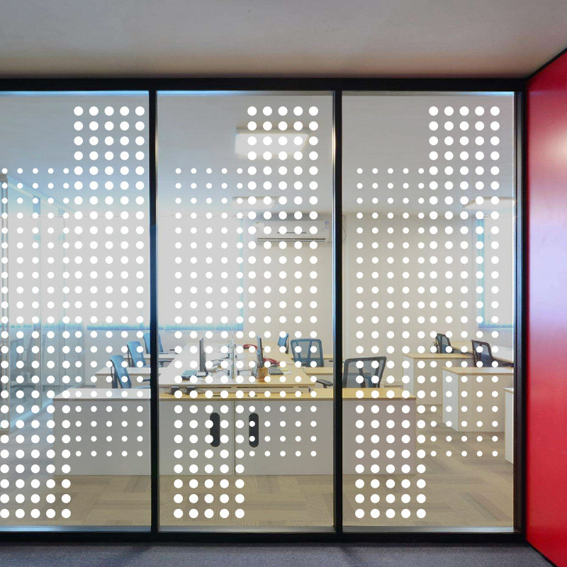 Round Dot Company Doors And Windows Frosted Glass Adhesive Film Office Moving Doors Glass Stickers Business Electrostatic Glass Sticker