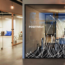 Customised Business Glass Stickers Waist Line White Transparent Electrostatic Glass Anticollision UV Print Cling Film Office Creativity