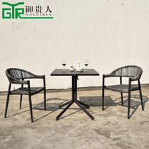 Mikio People Nordic Casual Table And Chairs Outdoor Rattan table and chairs Three sets Courtyard Balcony rattan chair tea table Composition
