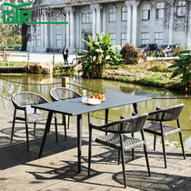 Outdoor Table And Chairs Courtyard Sub Casual Open-air Terrace Garden outdoor Nordic Balcony Rattan chair Three sets of kit briefs