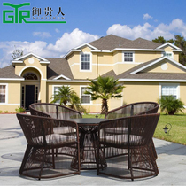 Home Guests Outdoor Table And Chairs Hotel Patio Villa Nordic Rattan Chairs Three-Five Sets Minima Casual Balcony