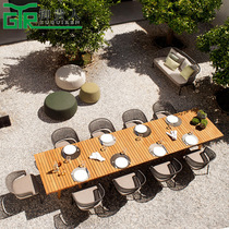 The Noble People Outdoor Table And Chairs Vine Chair Designer Nordic Rattan Furniture Villa Garden Patio Solid Wood Table Composition