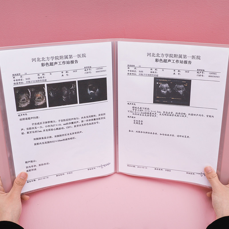 Pregnancy test single containing book Adorable Pregnancy Mother Product Inspection Single File Collection Book B Superdress Information a4 folder loose-leaf transparent insert bag Pregnant Pregnancy Pregnancy Check Report Single Cashier Bag