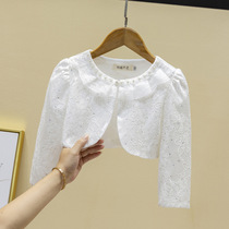 Summer childrens thin shawl with skirt girls small outer wear sun protection baby dress cape summer coat air conditioner