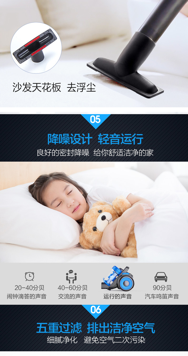 Máy hút bụi gia đình Supor VCC36C-12 hút lớn cực kỳ yên tĩnh mạnh mẽ đa năng - Máy hút bụi 