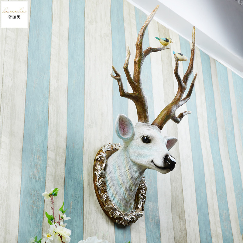 Lucky deer head wall pendant wall decoration Nordic creative living room background wall modern minimalist light luxury wall decoration