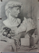 Sketch finished product semi-open college students feel the art painting Still Life decoration new full reduction drill