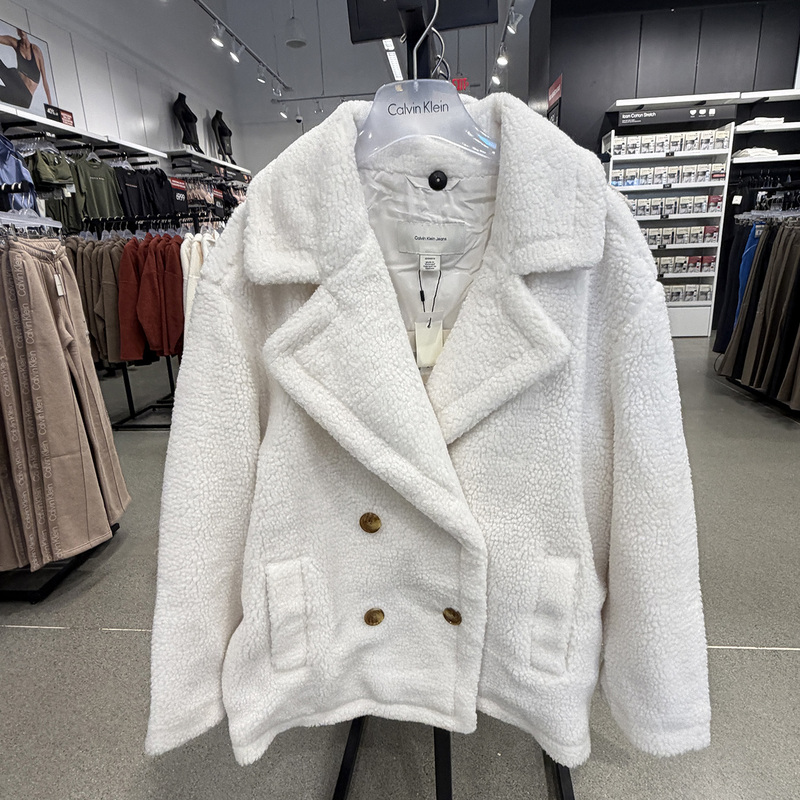 Ck Calvin Klein New Autumn and Winter Women's Warm Imitation Cashmere Suit Collar Plush Jacket Ck Calvin Klein New Autumn and Winter Women's Warm Imitation Cashmere Suit Collar Plush Jacket