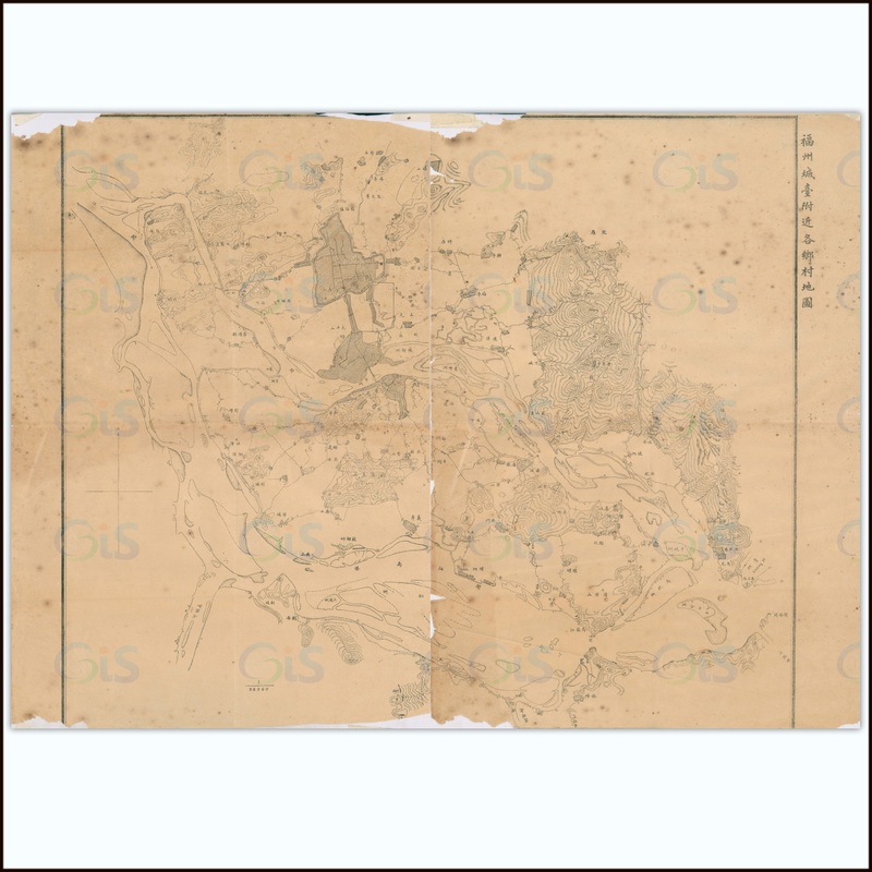 Map of Fuzhou City and Surrounding Villages, High-Definition Digital Version of Old Maps from the Republic of China in Jpg Format, Not a Physical Object Map of Fuzhou City and Surrounding Villages, High-Definition Digital Version of Old Maps from the Republic of China in Jpg Format, Not a Physical Object