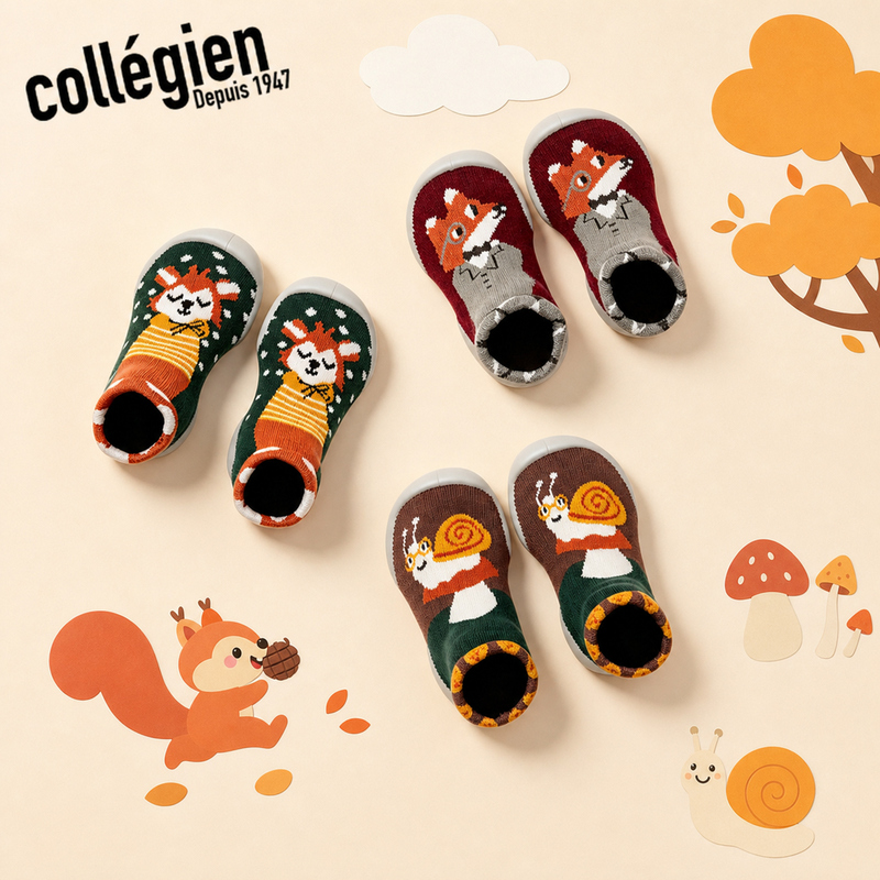 Collegien Kidsren's Indoor Shoes 2026 Autumn and Winter New Baby Floor Shoes Home Shoes Baby Shoes 1 to 2 Years Old