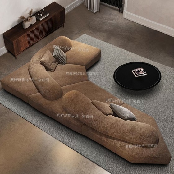 意式岩石布艺沙发极简网红模块大户型别墅双面坐组合沙发异型