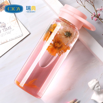 Swedish cica glass portable teacup transparent water cup female Korean simple fresh cute girl Net Red Cup