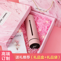 Swedish cica smart thermos cup ladies high-end portable 304 stainless steel students cute simple temperature measuring cup