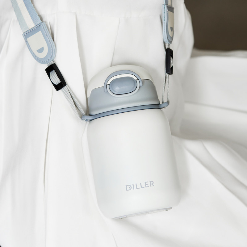 Straw insulated cup lady high face value 316 stainless steel cute girl portable children's water glass mesh red big belly cup