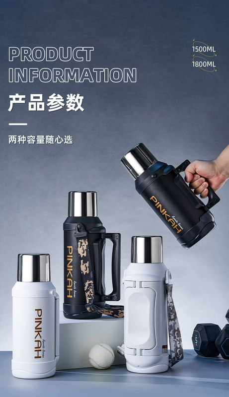 Bình giữ nhiệt cica cốc nước dung tích lớn cốc giữ nhiệt gia đình inox 316 cho bé pha sữa bột khi đi chơi bình thủy tinh đựng nước binh dung nuoc da