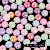 14 -миллиметровый смешанный цвет наполовину наполовину имитация около 50 жемчугов