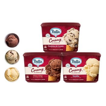 Vanilla flavored barreled ice cream imported from australia bulla