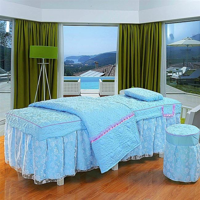 Làm đẹp trải giường bốn bộ thẩm mỹ viện đơn giường đơn giản cao cấp trải giường đơn mảnh massage giường đặt đậu vàng - Trang bị tấm mua khăn trải giường spa