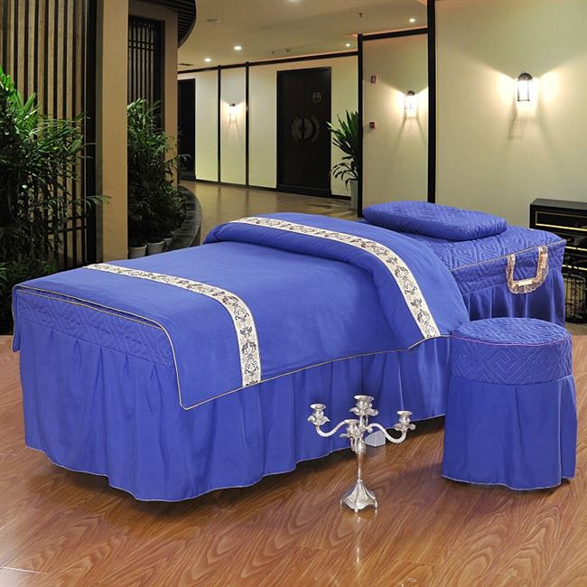 Làm đẹp trải giường bốn bộ thẩm mỹ viện đơn giường đơn giản cao cấp trải giường đơn mảnh massage giường đặt đậu vàng - Trang bị tấm mua khăn trải giường spa