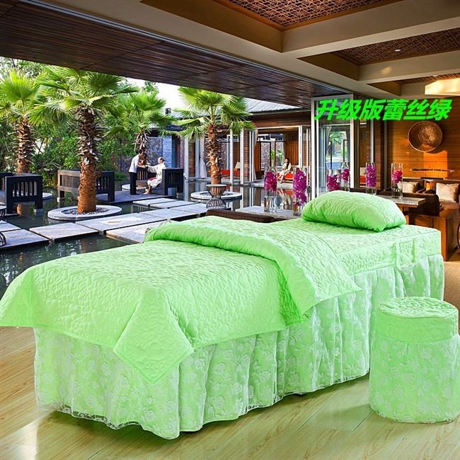 Làm đẹp trải giường bốn bộ thẩm mỹ viện đơn giường đơn giản cao cấp trải giường đơn mảnh massage giường đặt đậu vàng - Trang bị tấm mua khăn trải giường spa