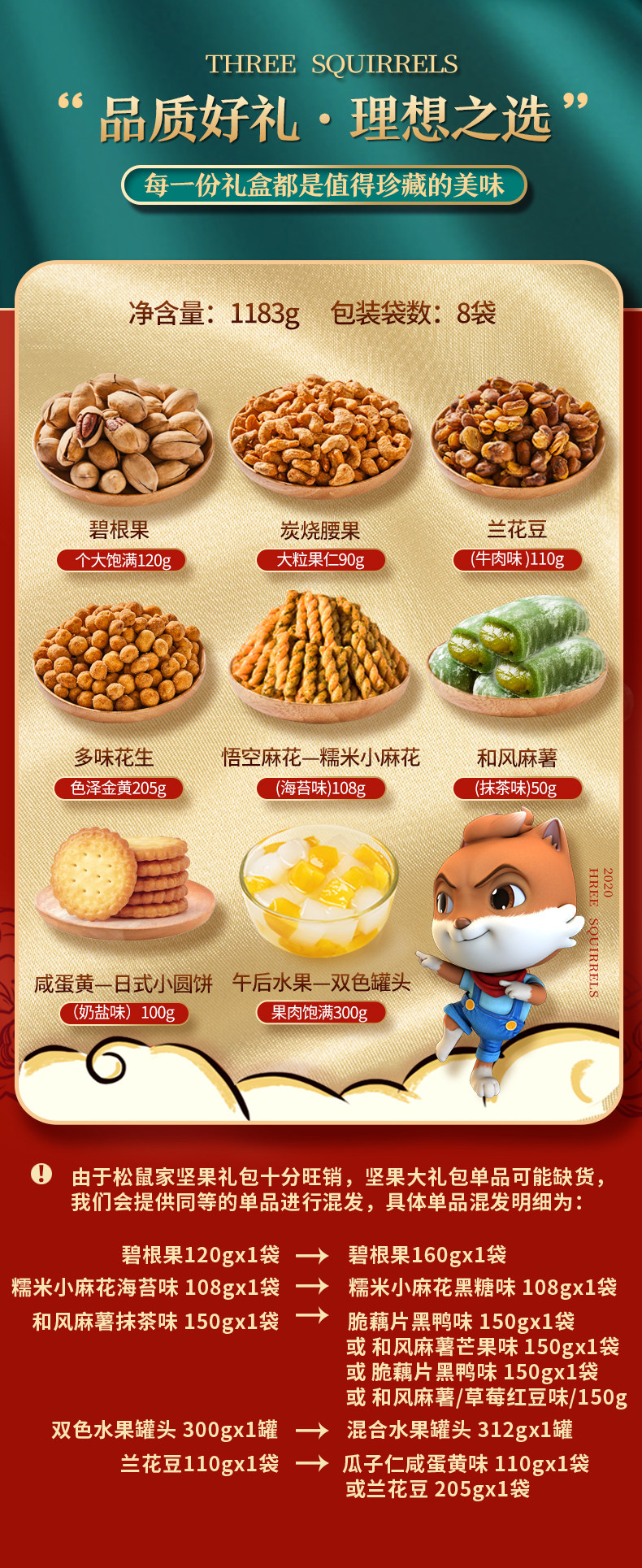 三只松鼠 每日坚果休闲零食礼盒 1183g 图2