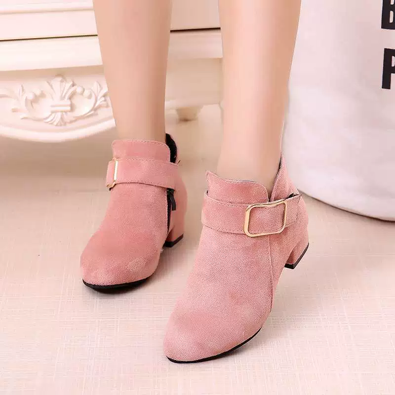 Cô gái Martin Boots Mùa thu Giày đơn 4 tuổi Công chúa Giày trẻ em 5 cô gái Giày cao gót đế mềm 6 trẻ em 7 Boots ngắn Hàn Quốc - Kính râm