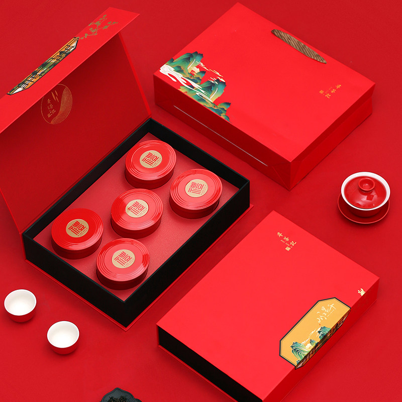 Black tea packaging box empty gift box half a catty one catty high-end general Qimen wild ancient tree rock tea empty gift box