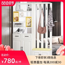 Modern and simple entrance door living room entrance cabinet shoe cabinet one-piece entrance cabinet to the top screen partition wine cabinet coat rack