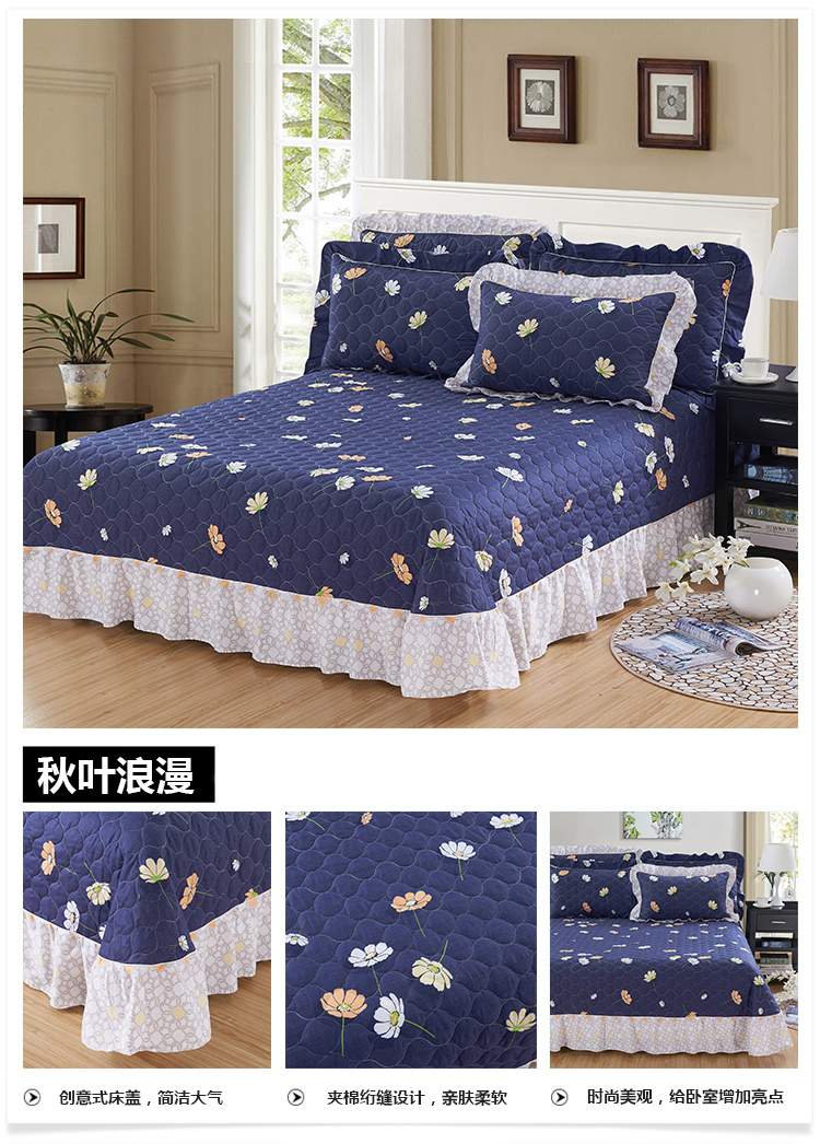 Cotton thành viên giường treo lên / ba mảnh bông bông bông pad quilting tấm dày kang Hàn Quốc chăn - Trải giường ga phủ giường everon
