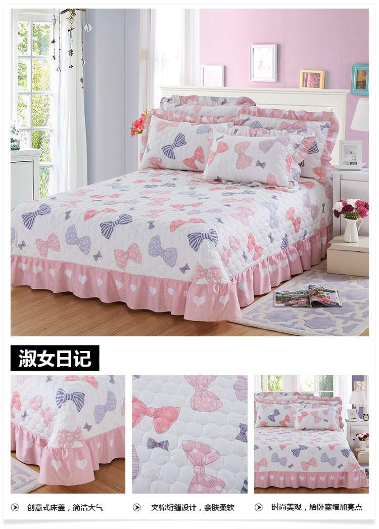 Cotton thành viên giường treo lên / ba mảnh bông bông bông pad quilting tấm dày kang Hàn Quốc chăn - Trải giường ga phủ giường everon