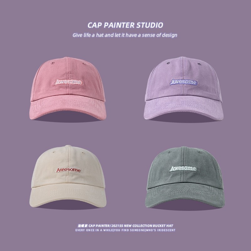Colorful Baseball Caps Women Men's Masculinity Korean Ensemble 2022 Popcorn Explicit Lovers Duck Tongues New Fashion