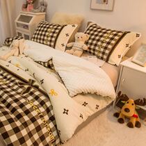 Bean Bean Quilt Winter Style Double Blanket Suede Quilt Adults Winter Season Universal Plus Suede Single Double Students Too Air Conditioning Quilt